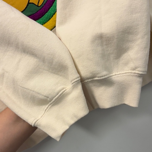 DISNEY WOMENS WINNIE THE POOH CHENILLE PATCH GRAPHIC SWEATSHIRT CREAM SIZE XXL - Picture 5 of 5